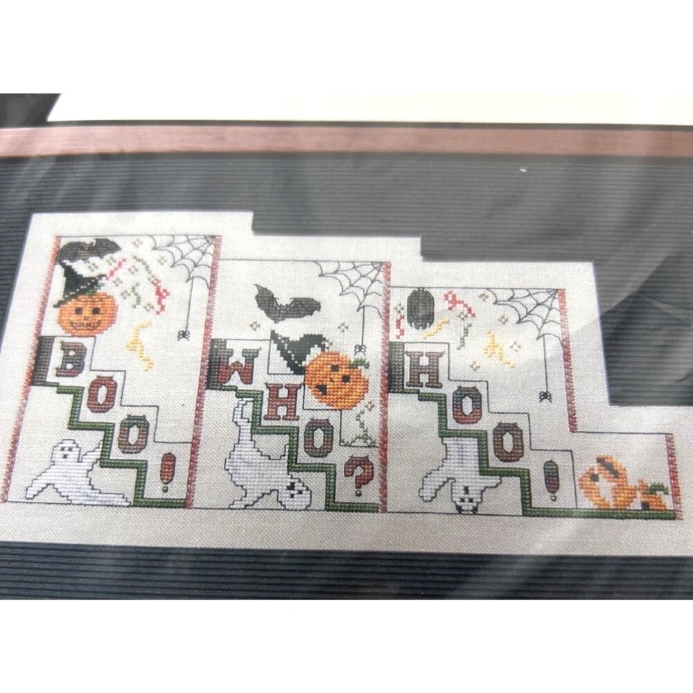 Boo! Who? Hoo! Black Swan Cross Stitch Pattern By Karen Weaver 2001 Halloween De